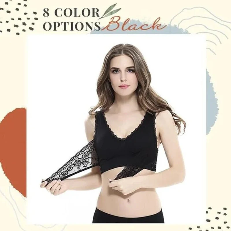 Front Cross Side Buckle Lace Bra - Image 13