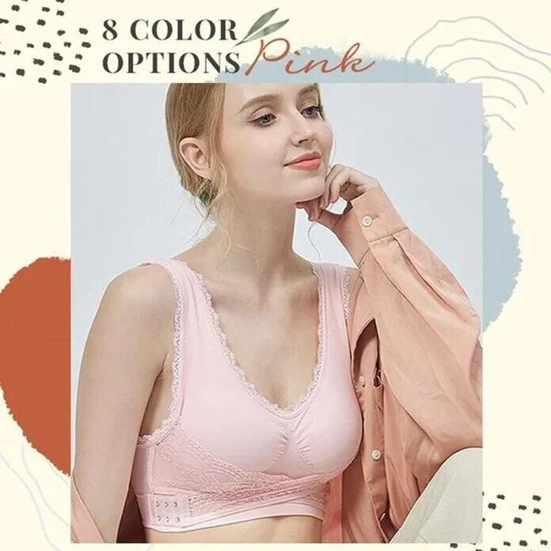 Front Cross Side Buckle Lace Bra - Image 14