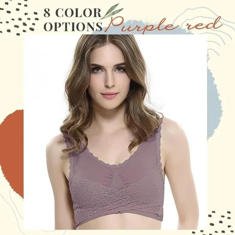 Front Cross Side Buckle Lace Bra - Image 16