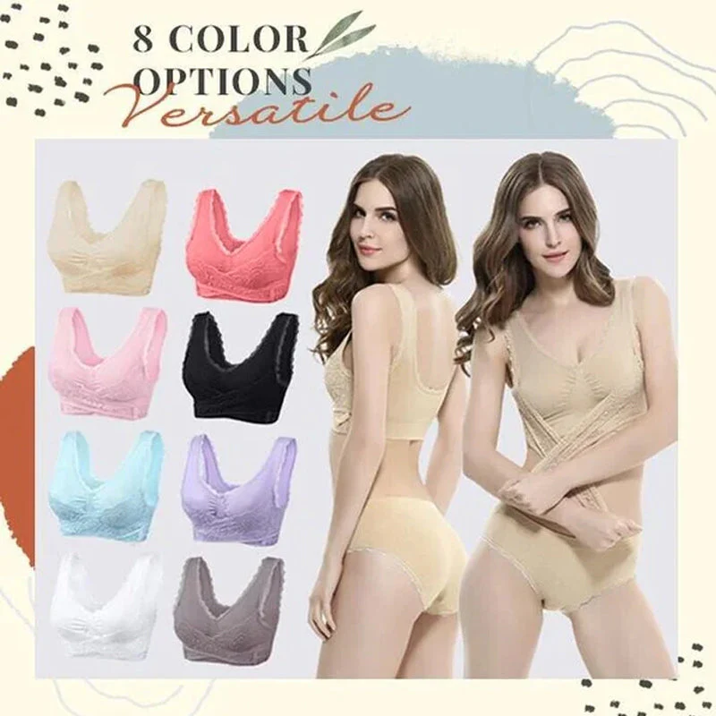 Front Cross Side Buckle Lace Bra - Image 5