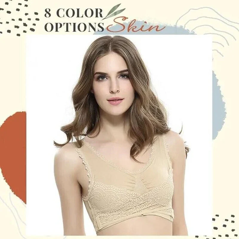 Front Cross Side Buckle Lace Bra - Image 9