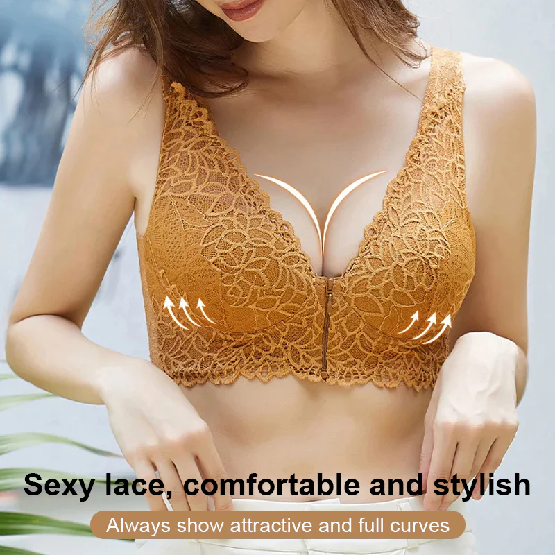 Front Zipper Sexy Lace Bra - Image 6