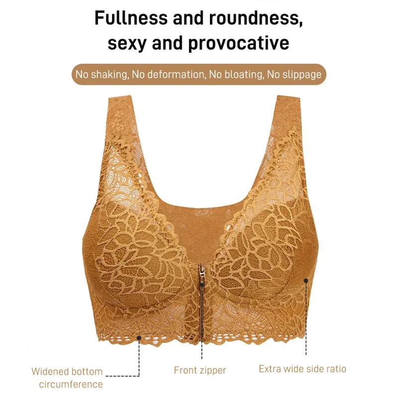 Front Zipper Sexy Lace Bra - Image 7