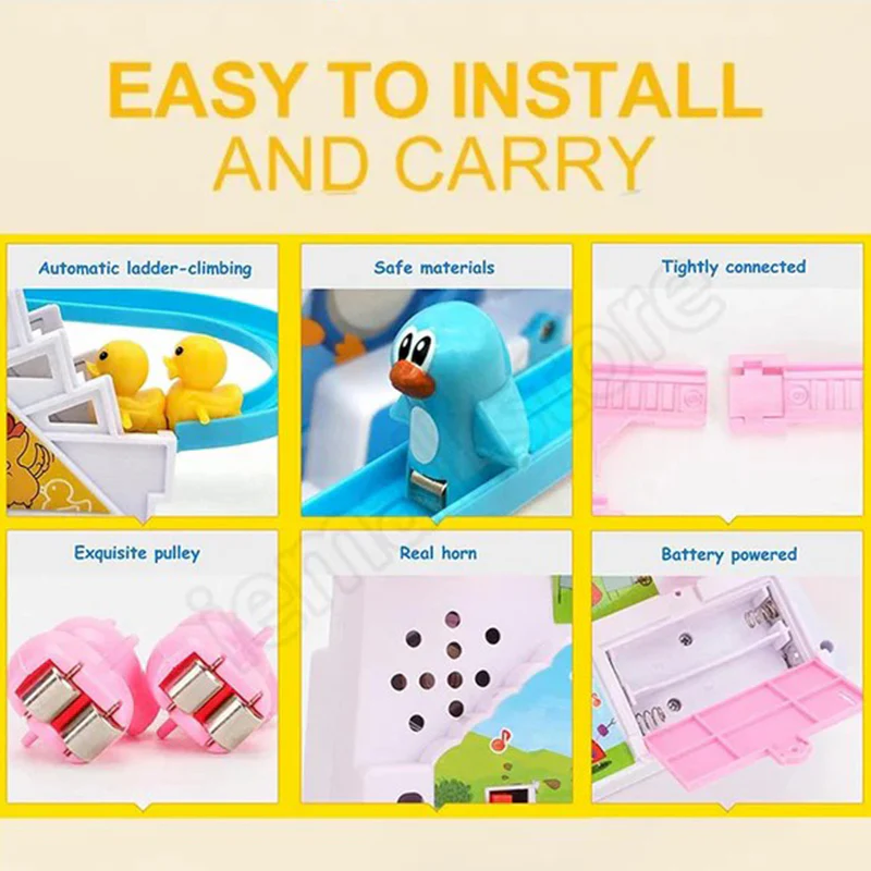 Funny Automatic Stair-Climbing Ducklings Cartoon Race Track Set - Image 5