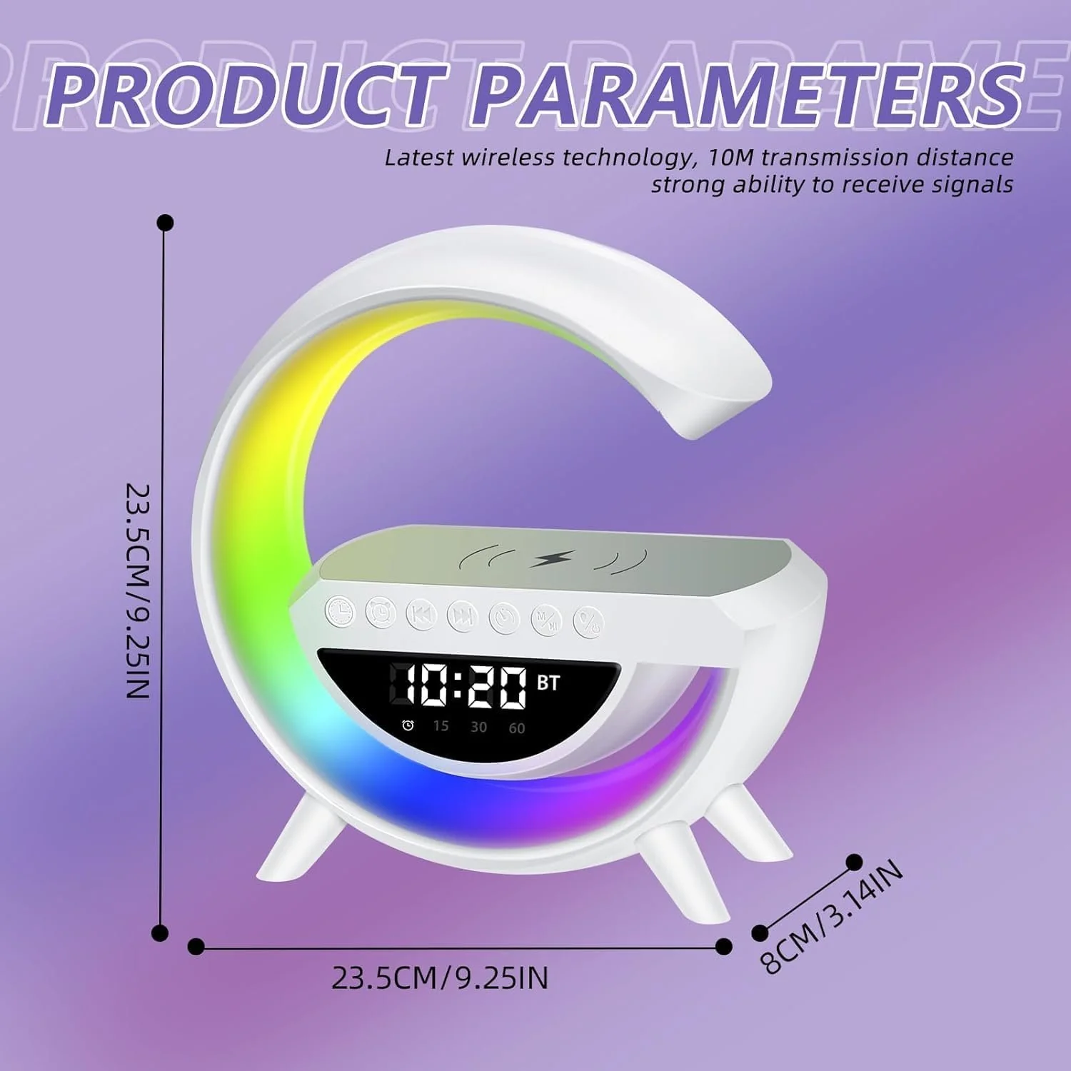 G-shaped Led Wireless Charging Speaker - Image 3
