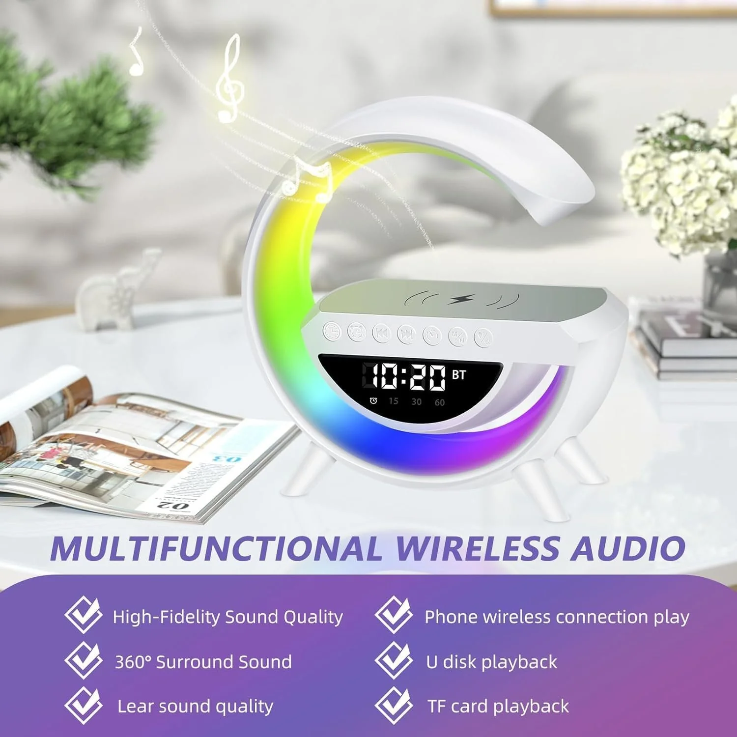 G-shaped Led Wireless Charging Speaker - Image 7