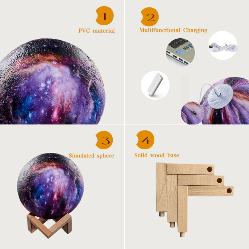 Galaxy Moon Lamp - Image 2