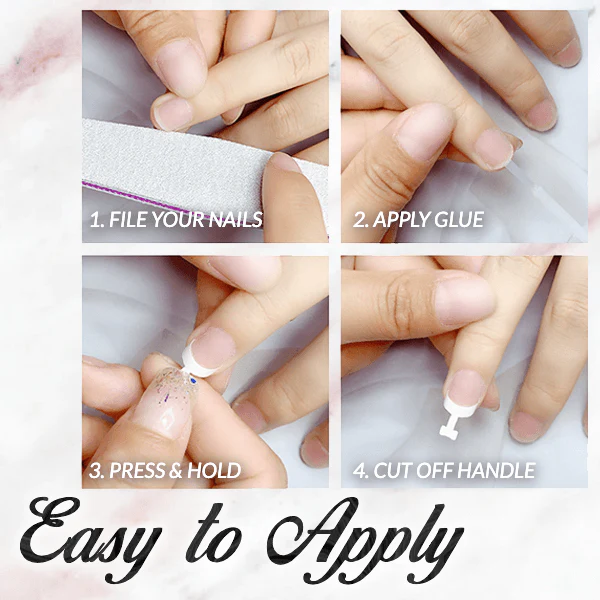Glue-On French Manicure Nails Kit (100 pcs) - Image 3