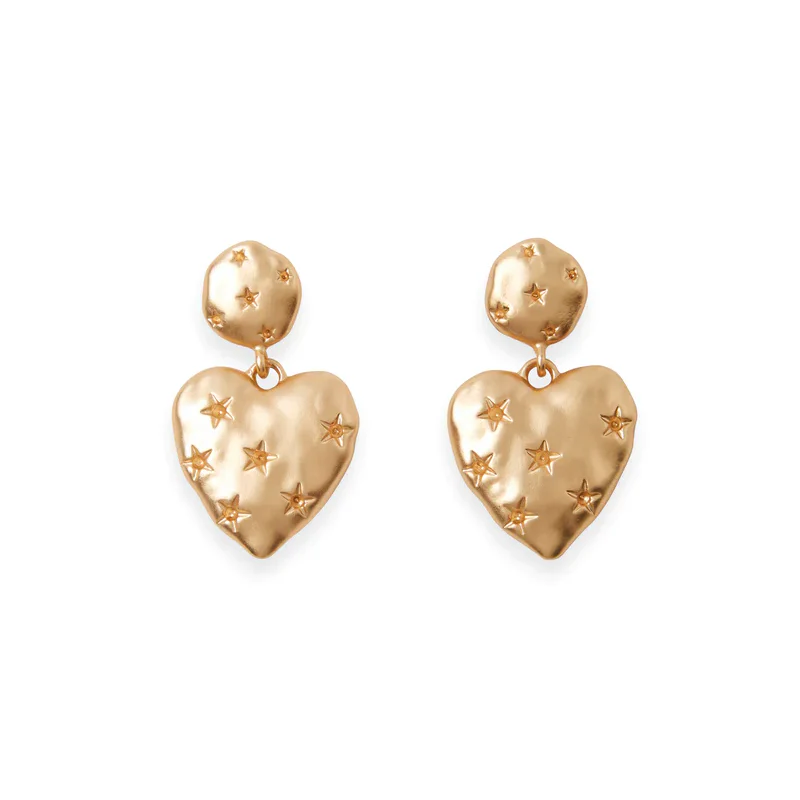 Gold Heart Earrings - Image 3