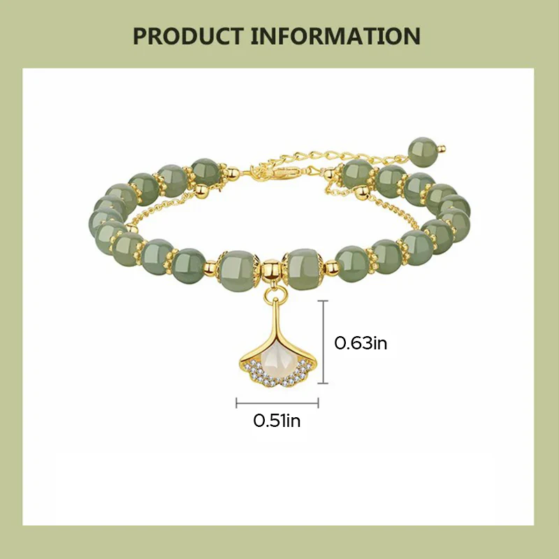Gold Plated Natural Jade Bracelet - Image 8