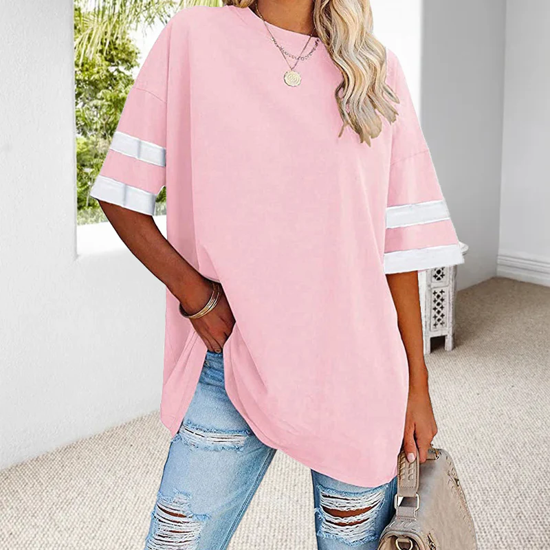 Half-Sleeve Color-Clash T-Shirt - Image 6