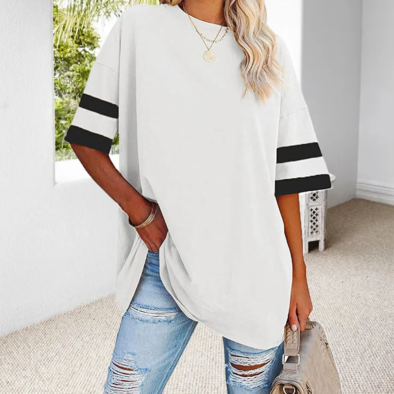 Half-Sleeve Color-Clash T-Shirt - Image 7