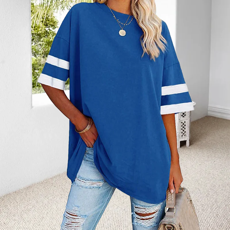 Half-Sleeve Color-Clash T-Shirt - Image 9