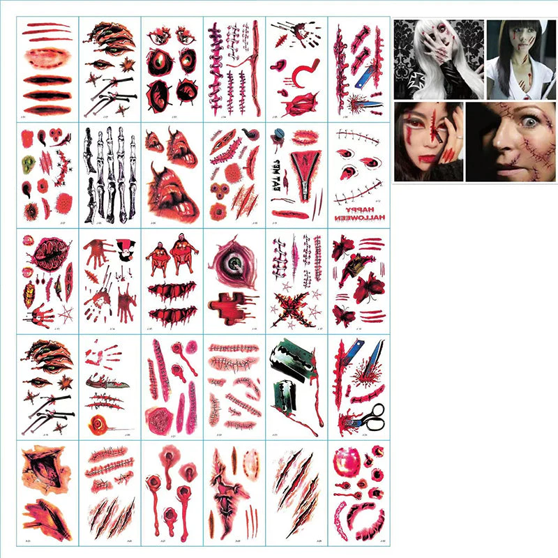 Halloween Prank Makeup Temporary Tattoo - Image 12