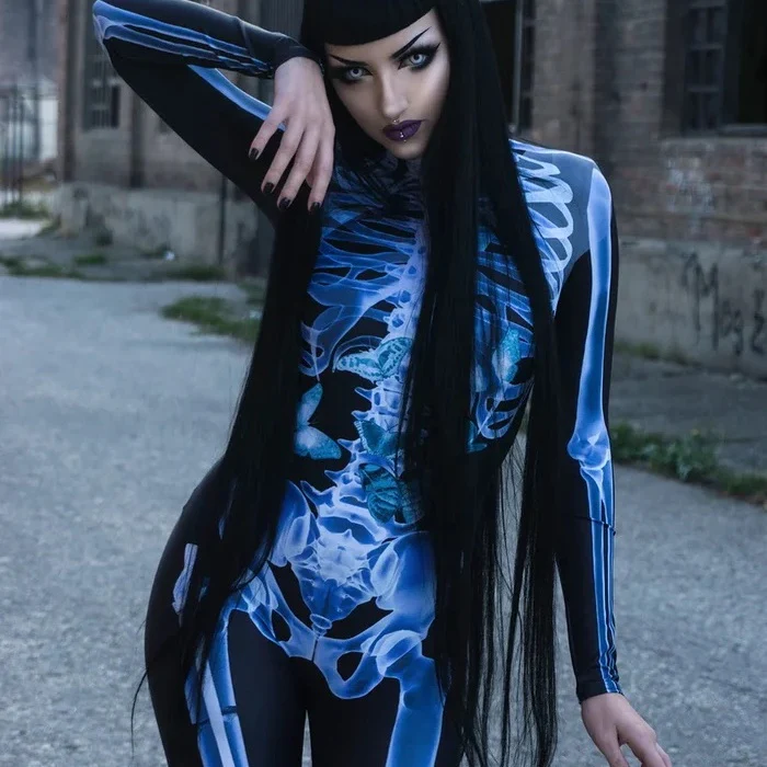 Halloween Sexy Skull Bodysuit - Image 4