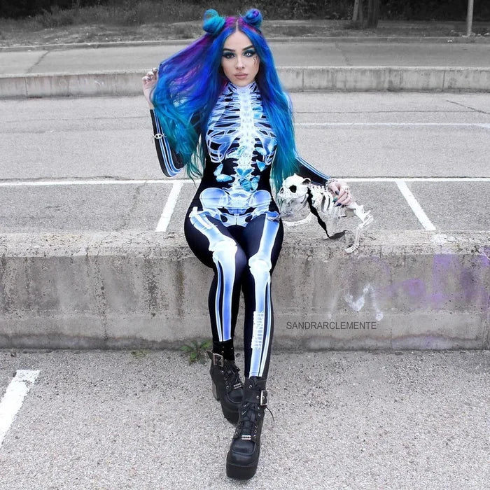 Halloween Sexy Skull Bodysuit - Image 5