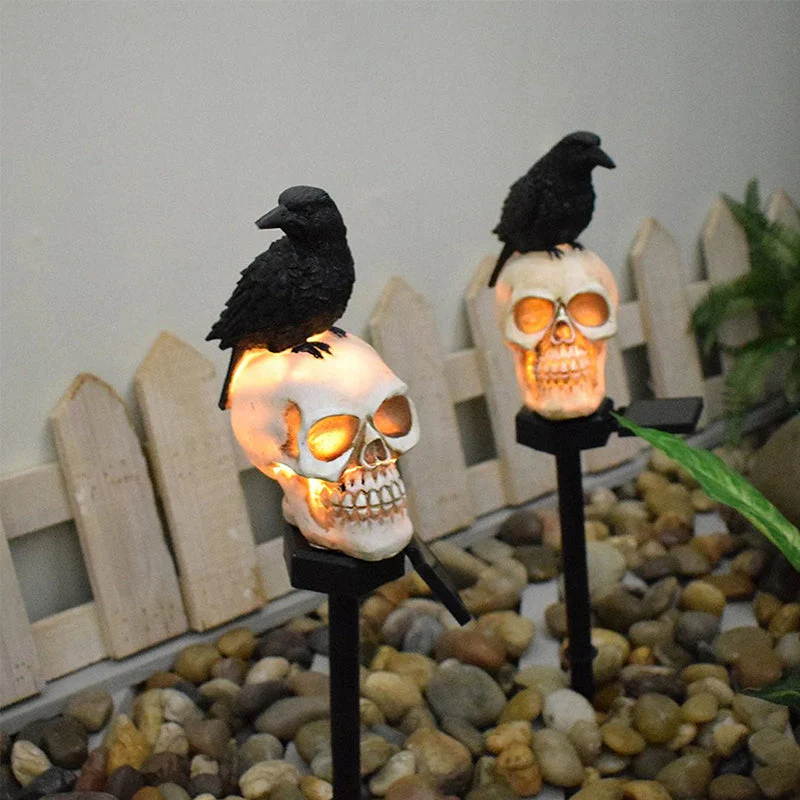 Halloween Solar Skull Crow Decorative Lights - Image 3