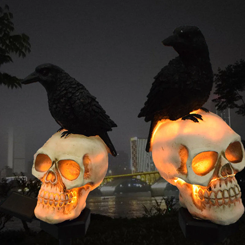 Halloween Solar Skull Crow Decorative Lights - Image 4