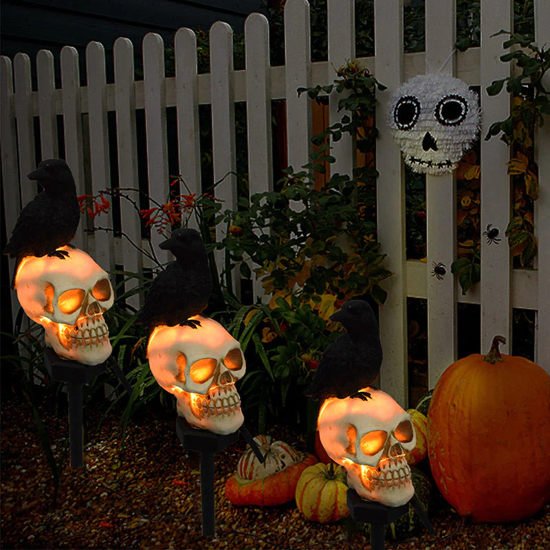 Halloween Solar Skull Crow Decorative Lights - Image 5