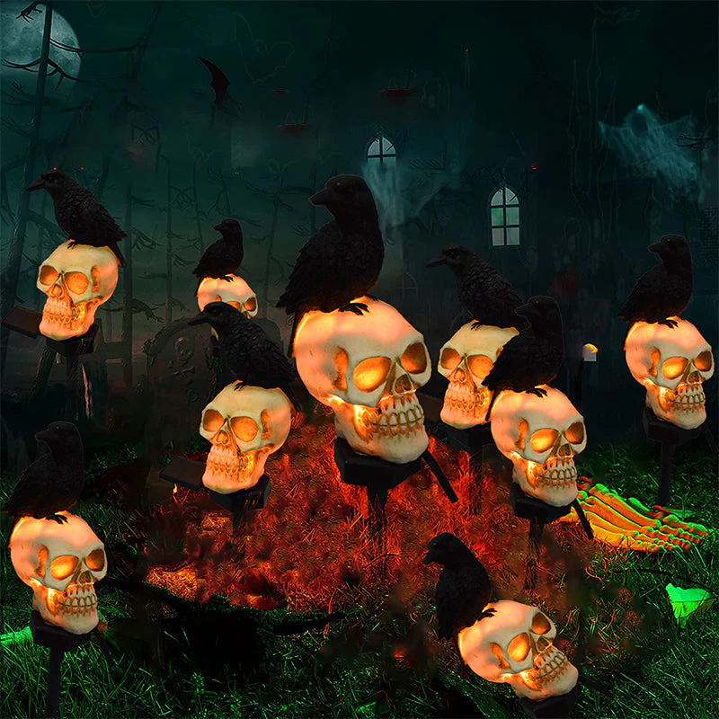 Halloween Solar Skull Crow Decorative Lights - Image 8