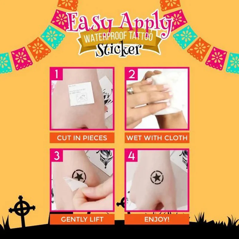 Halloween Waterproof Tattoo Sticker-Spooky Halloween Set - Image 3