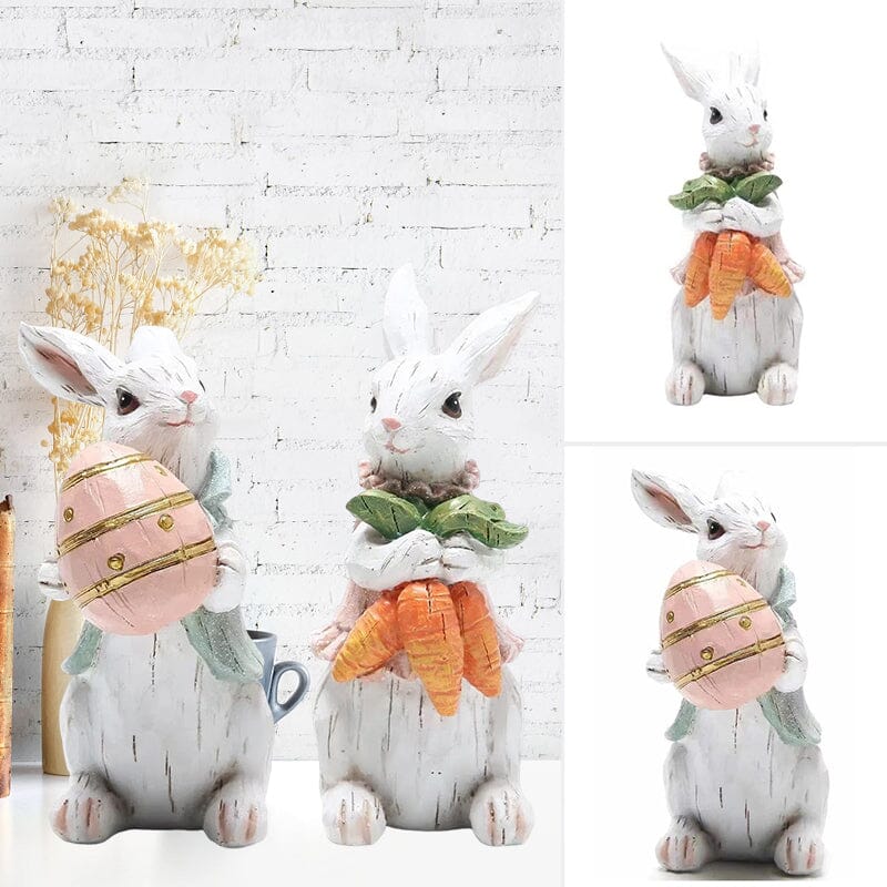 Handmade Easter Rabbit Figurines - Image 2