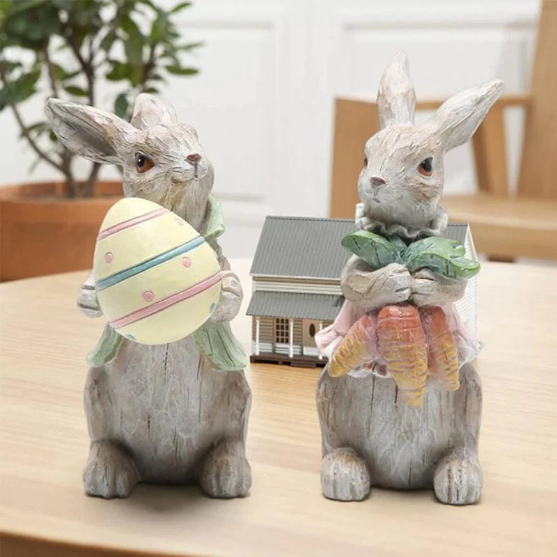 Handmade Easter Rabbit Figurines - Image 4