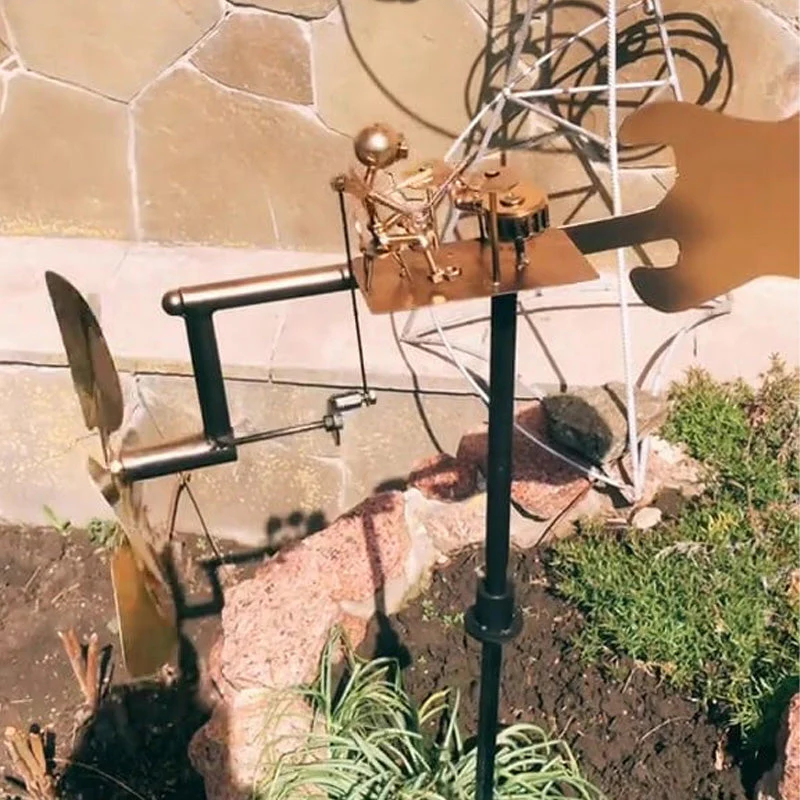Handmade Metal Drummer Windmill - Image 4
