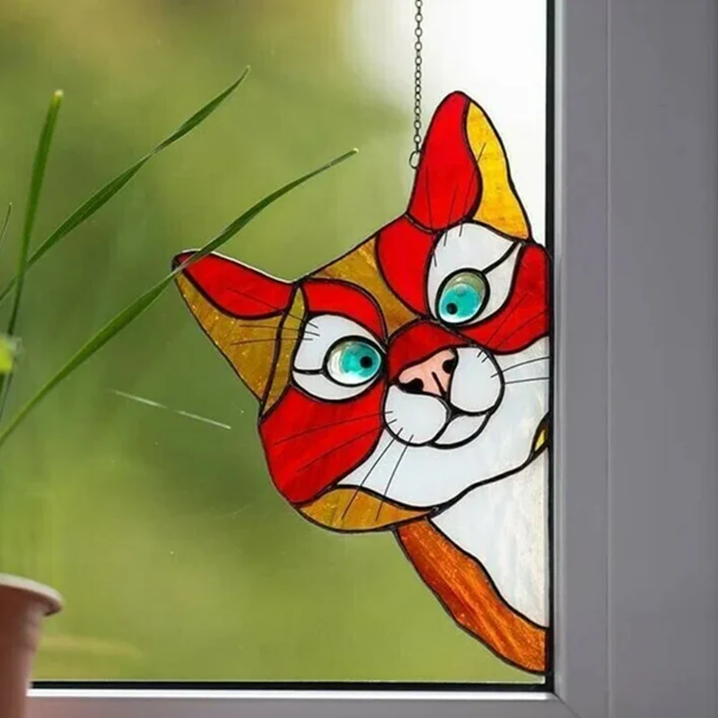 Handmade Stain Cat Suncatcher For Window - Image 3