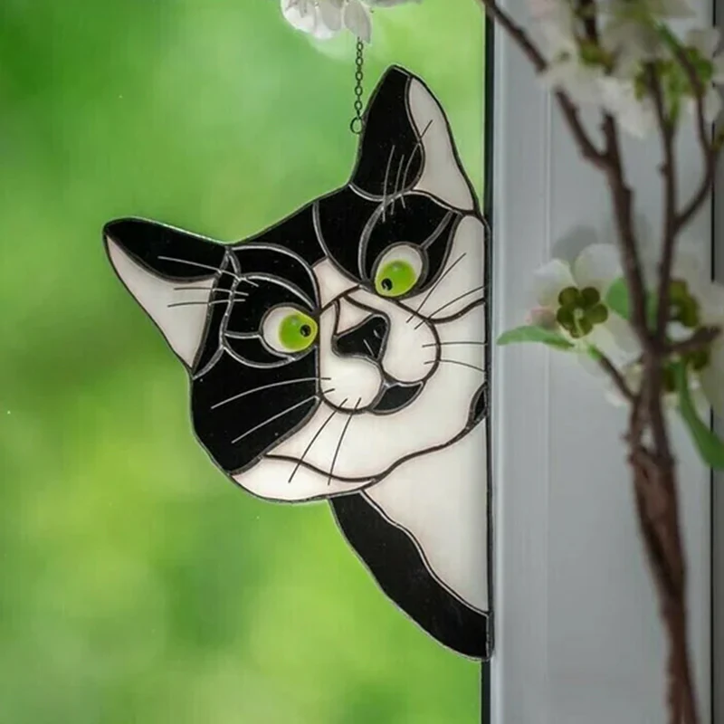 Handmade Stain Cat Suncatcher For Window - Image 4