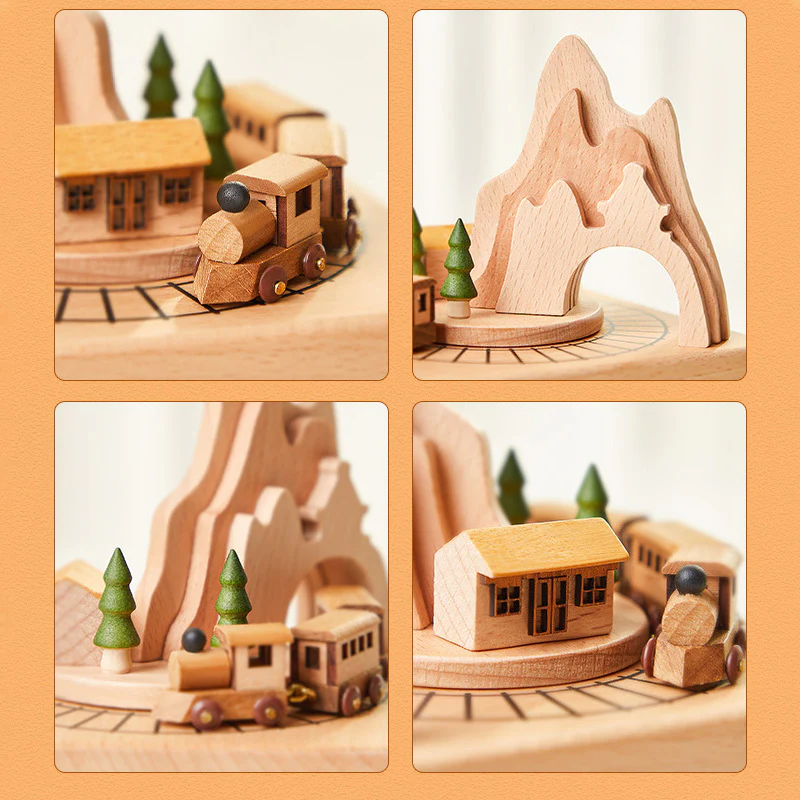Handmade Wooden Rotating Music Boxes - Image 4