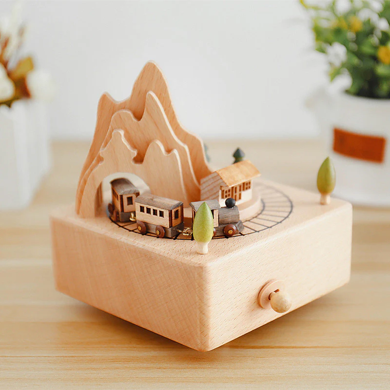 Handmade Wooden Rotating Music Boxes - Image 6