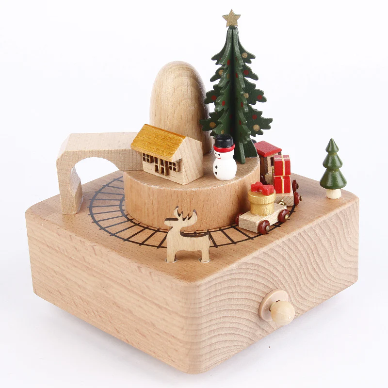 Handmade Wooden Rotating Music Boxes - Image 8