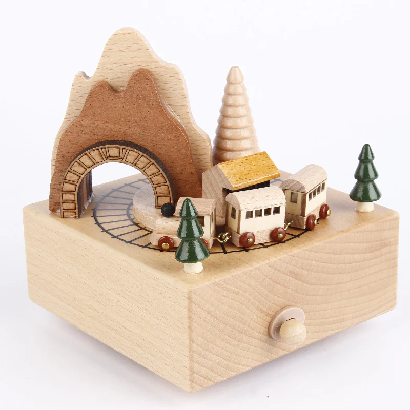 Handmade Wooden Rotating Music Boxes - Image 9