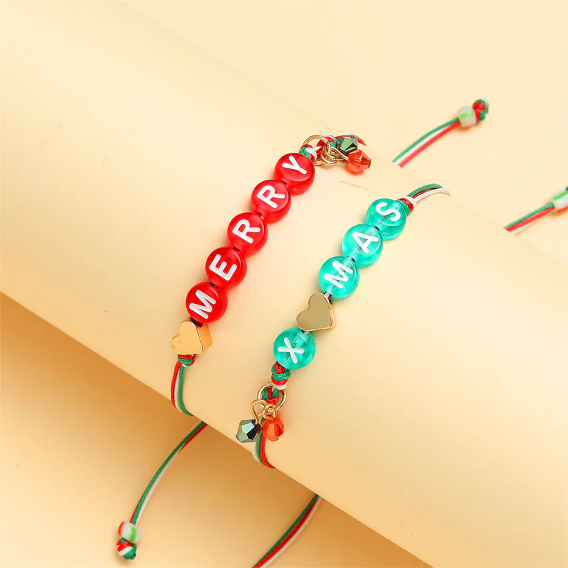 Heart Letter Merry Christmas Pendant Bracelet - Image 2