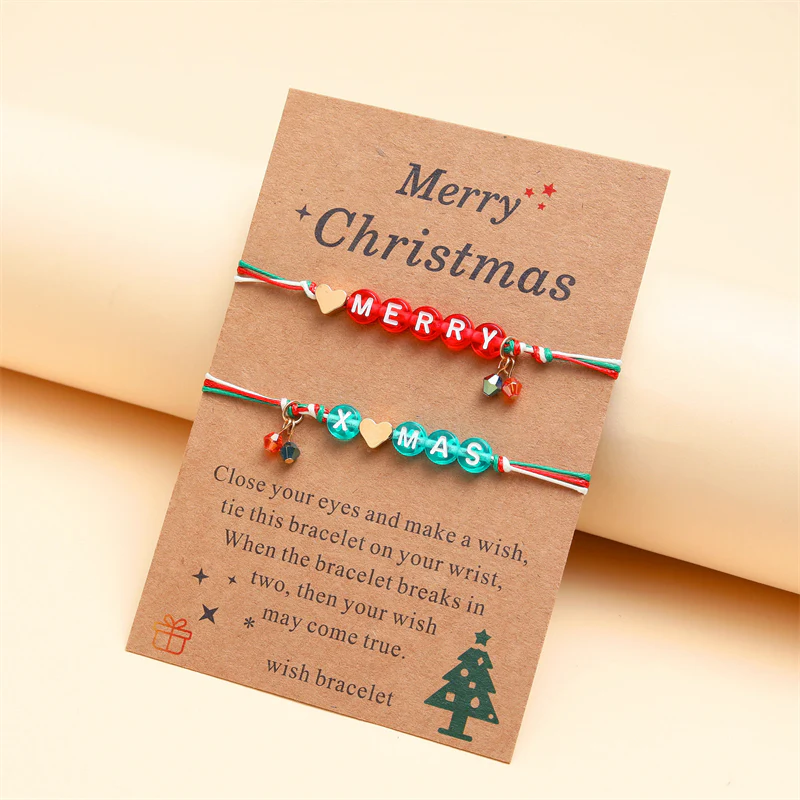 Heart Letter Merry Christmas Pendant Bracelet - Image 3