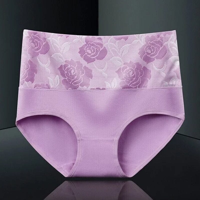 High Waist Cotton Print Flower Briefs - Image 15
