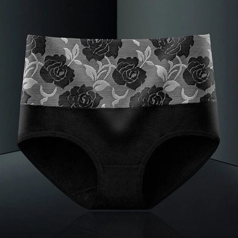 High Waist Cotton Print Flower Briefs - Image 19