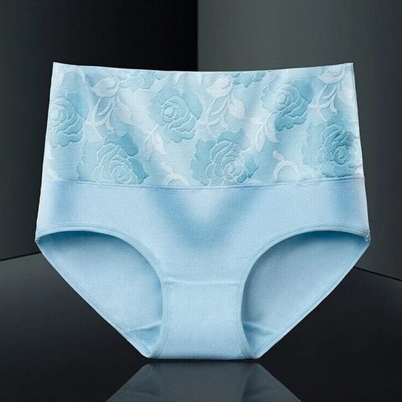 High Waist Cotton Print Flower Briefs - Image 20