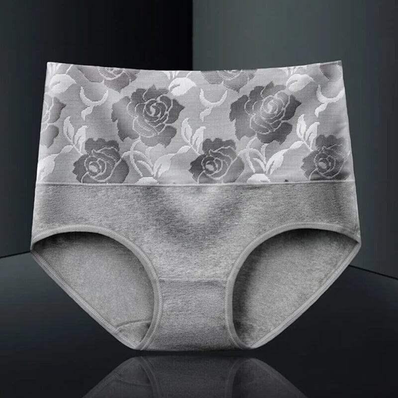 High Waist Cotton Print Flower Briefs - Image 21