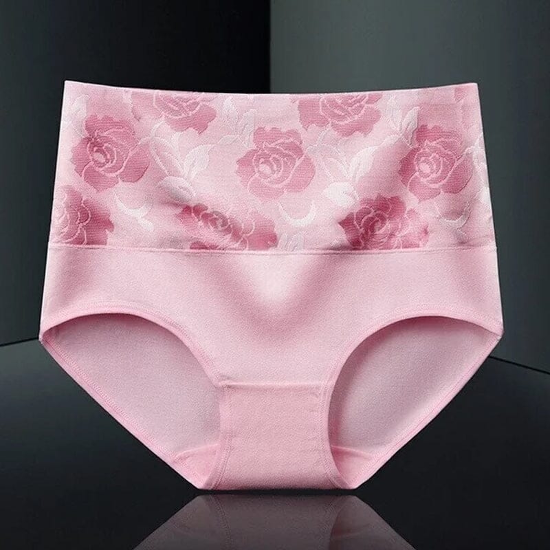 High Waist Cotton Print Flower Briefs - Image 22
