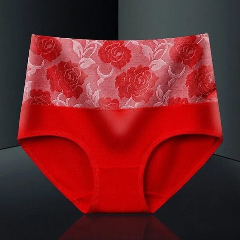 High Waist Cotton Print Flower Briefs - Image 23