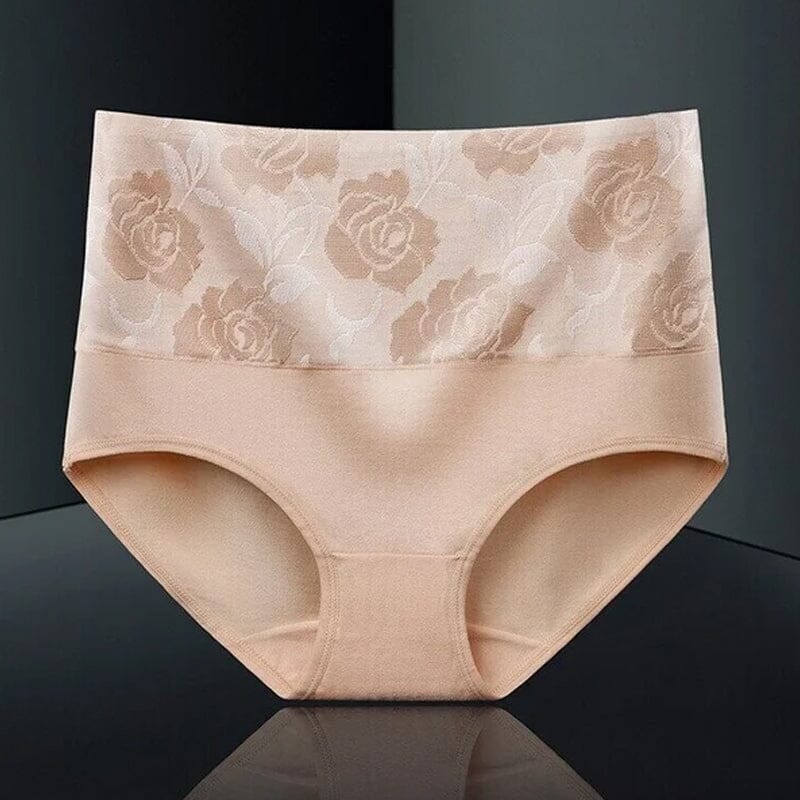 High Waist Cotton Print Flower Briefs - Image 24