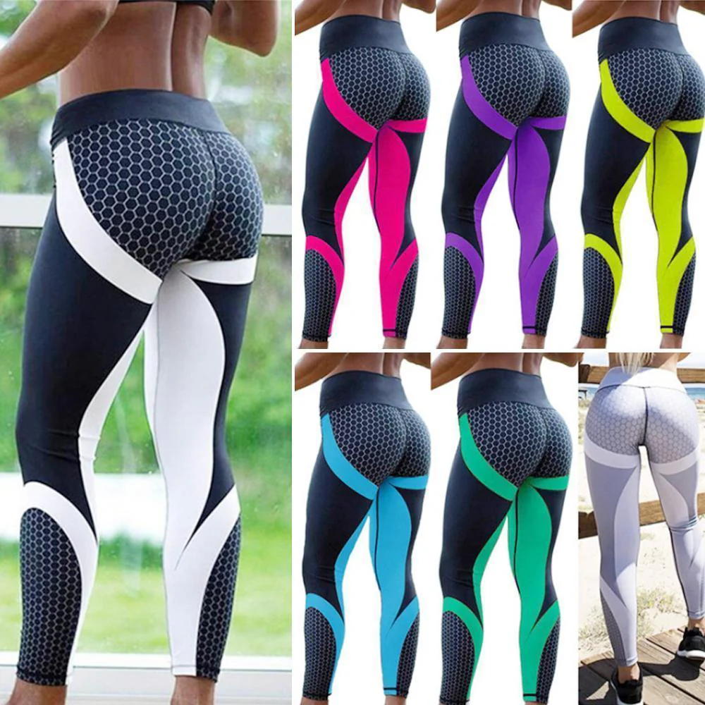 High Waist  Geometric Printed Yoga Pants - Image 2