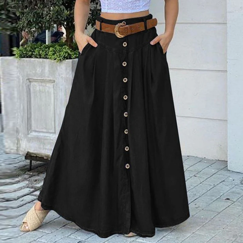 High Waist Pocket Casual Dress - Image 2