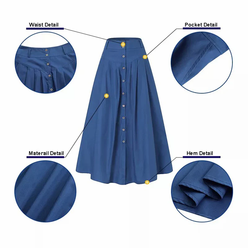 High Waist Pocket Casual Dress - Image 5