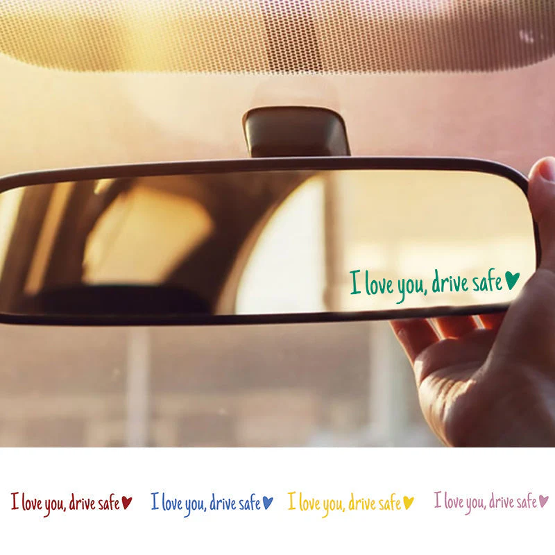I Love You Driving Safe Mirror Sticker - Image 14
