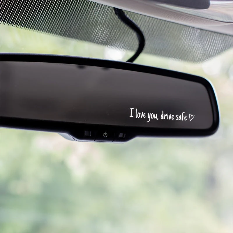 I Love You Driving Safe Mirror Sticker - Image 2