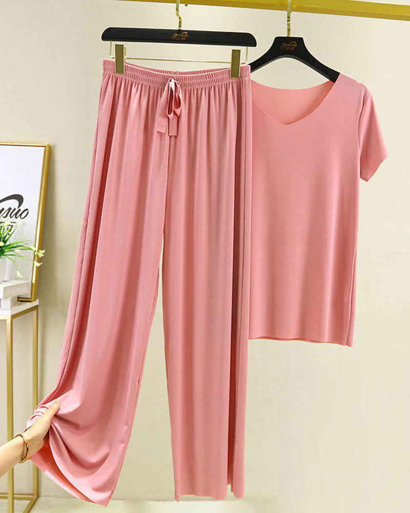 Ice Silk Pajama Two-piece Set - Image 17