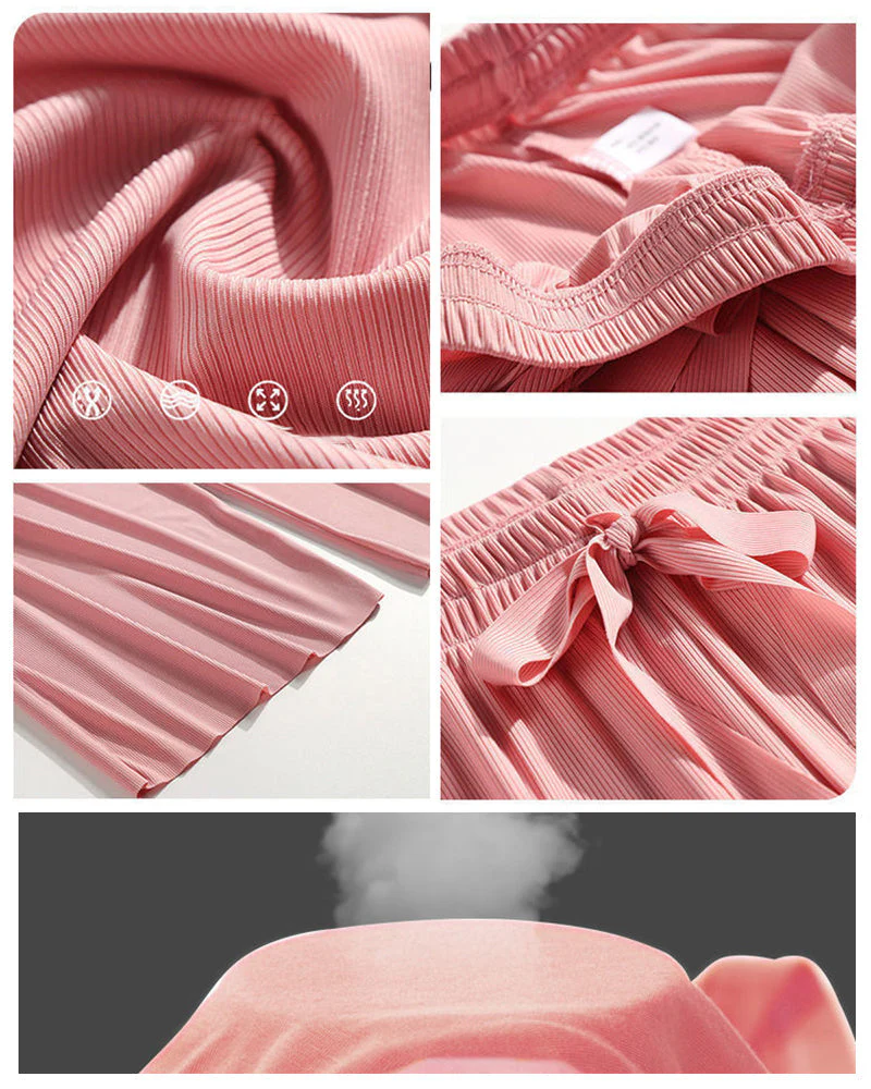 Ice Silk Pajama Two-piece Set - Image 4
